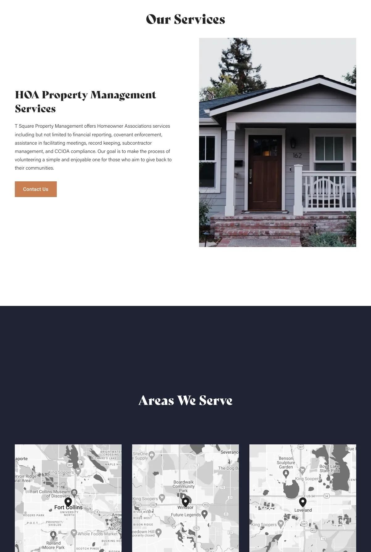 Screenshot 3 of T Square Property Management (Example Squarespace HOA Website)
