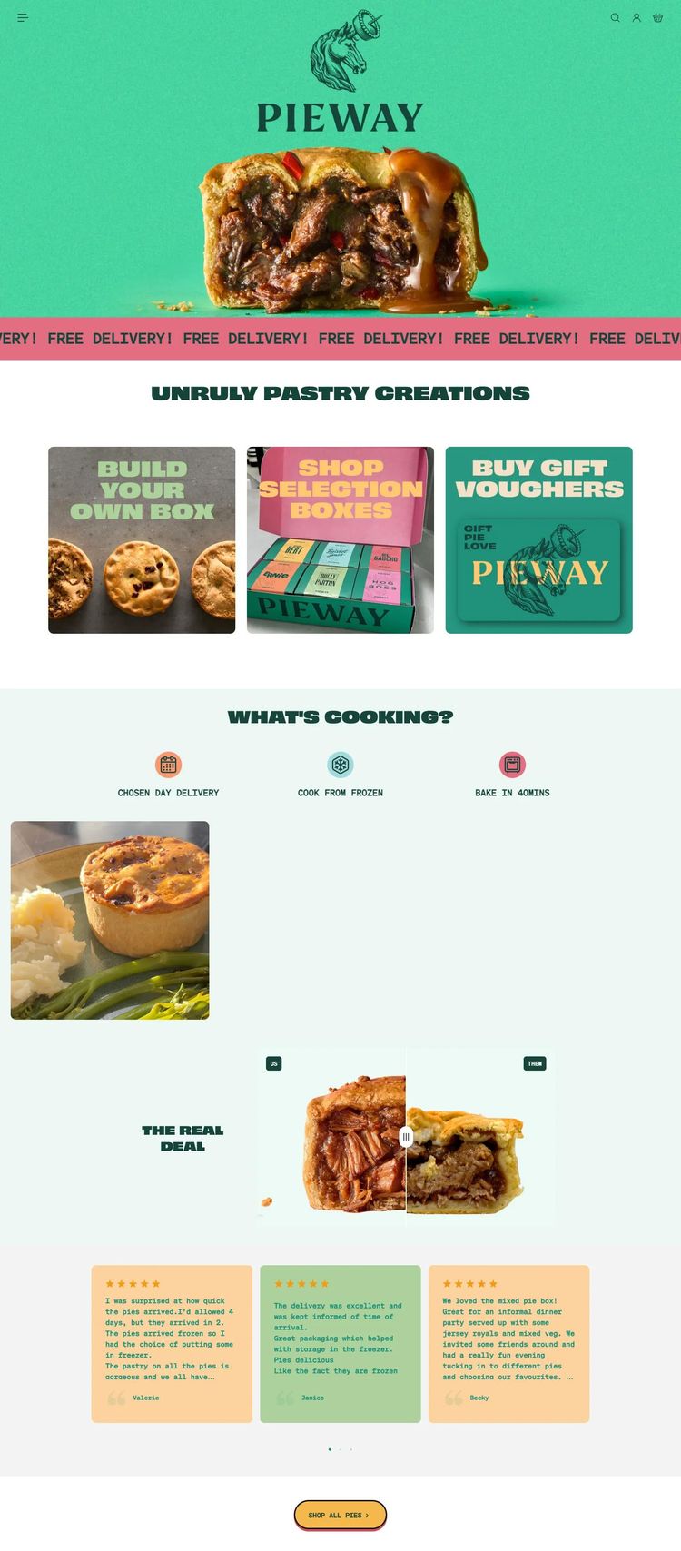 Screenshot 2 of Pieway (Example Shopify Food and Beverage Website)