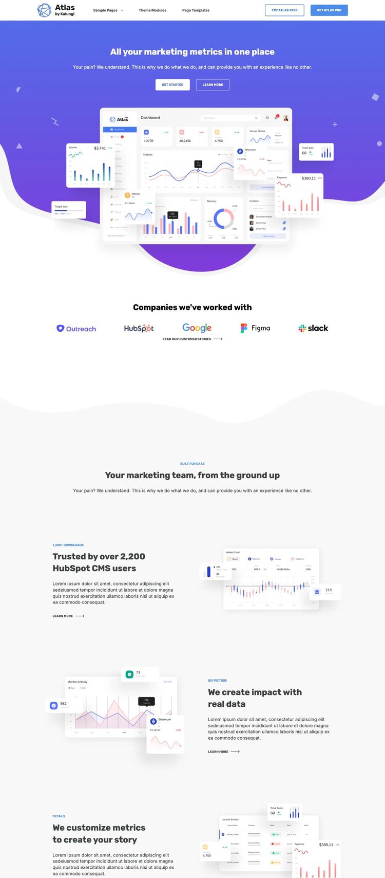 Screenshot 1 of Atlas Free Template