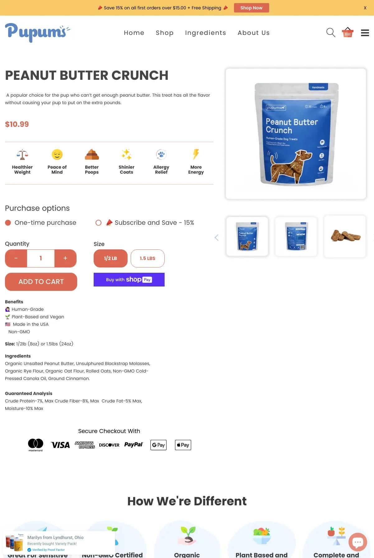Screenshot 3 of Pupums (Example Shopify Pet Website)