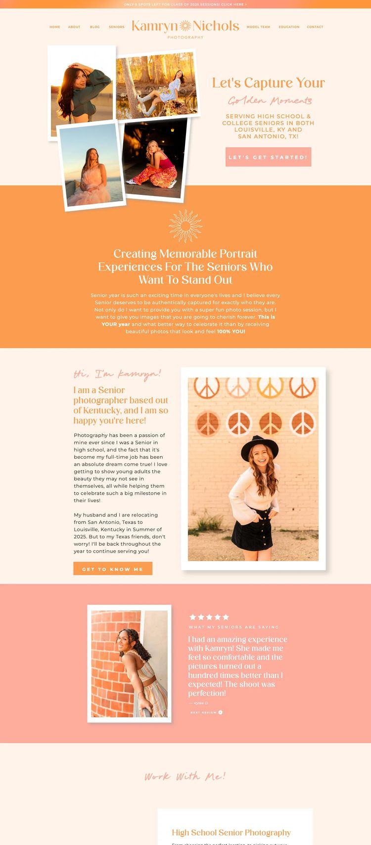 Screenshot 2 of Kamryn Nichols Photography (Example undefined Photography Website)
