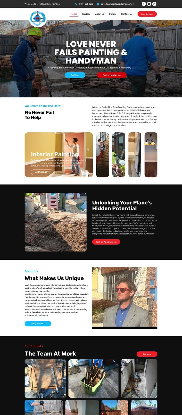 Screenshot 2 of Love Never Fails Painting (Example WordPress General Contractor Website)