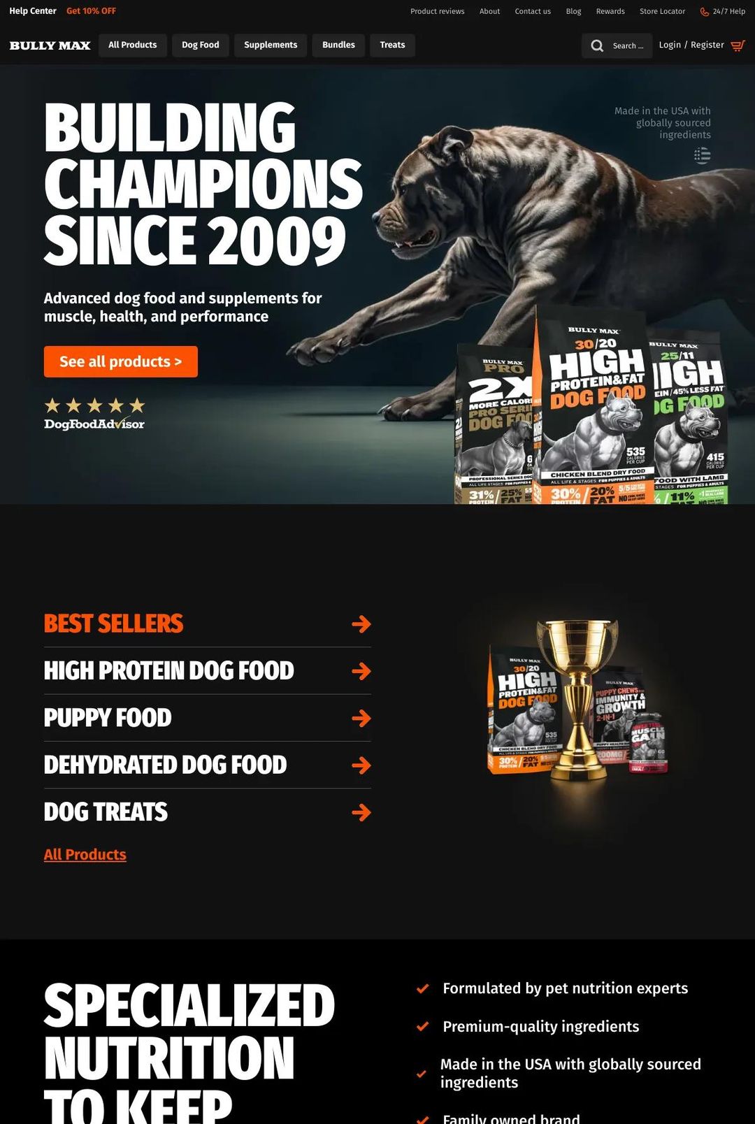 Screenshot 1 of Bully Max (Example Shopify Pet Website)
