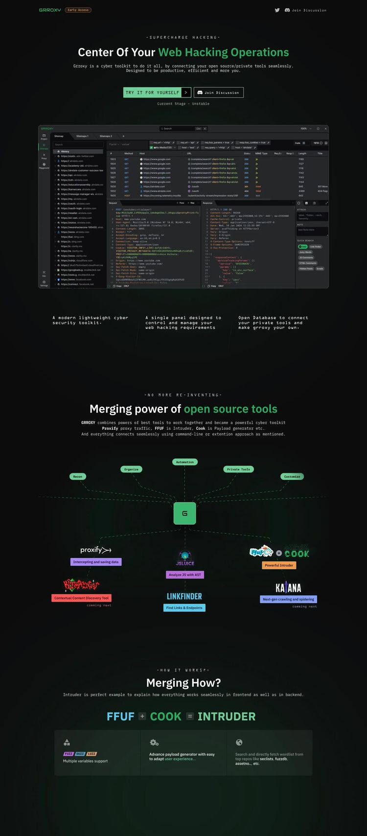 Screenshot 2 of Grroxy (Example Framer Software Development Website)