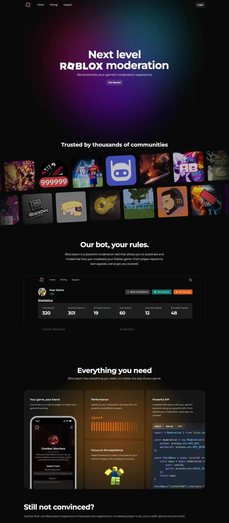 Screenshot 2 of Blox.report (Example Next.js Gaming and Interactive Website)