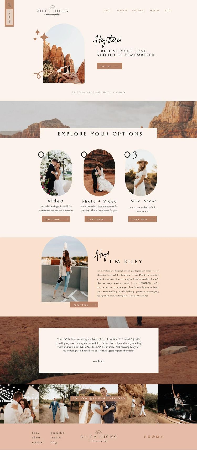 Screenshot 2 of Riley Hicks Video (Example undefined Videographer Website)