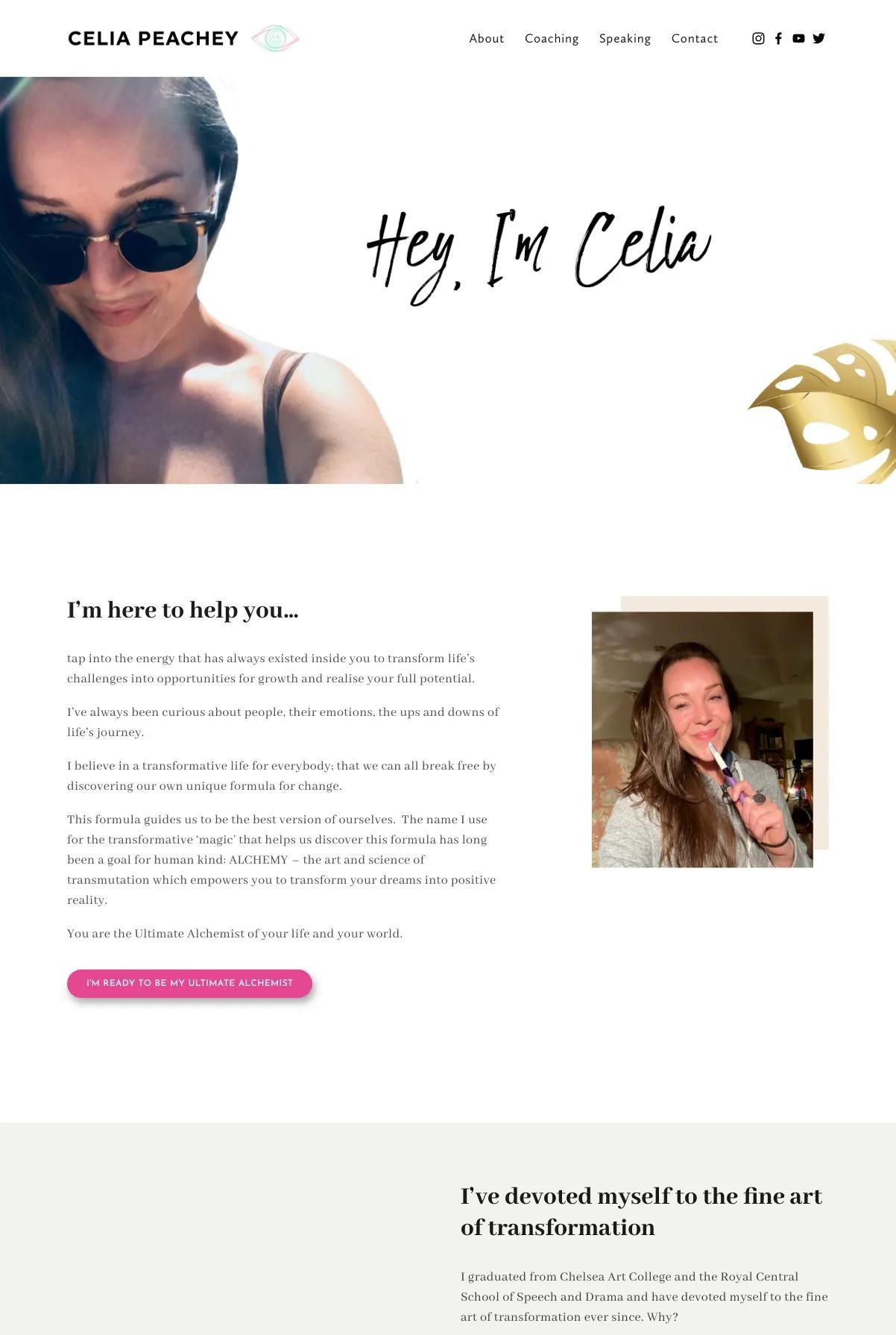 Screenshot 2 of Celia Peachey (Example Squarespace Coach Website)