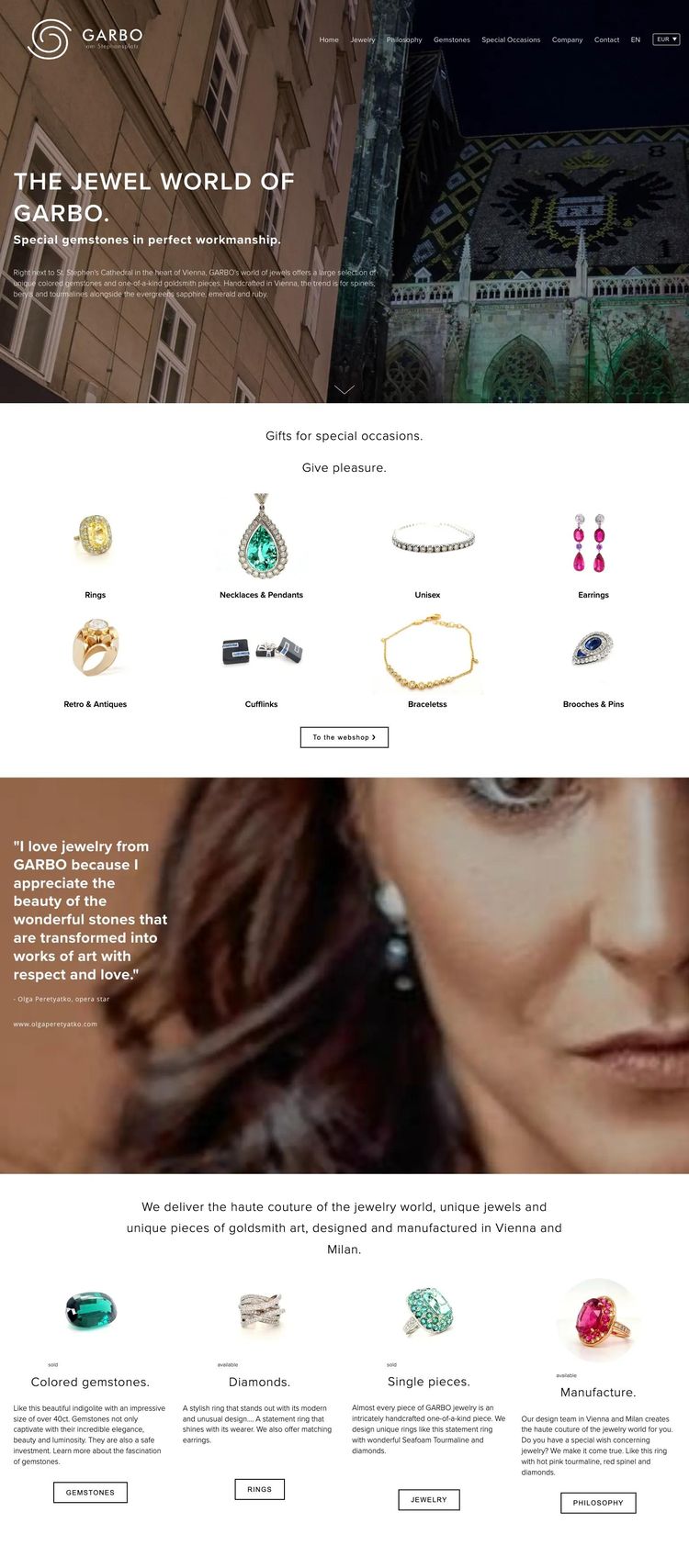 Screenshot 2 of Garbo (Example Squarespace Jewelry Website)