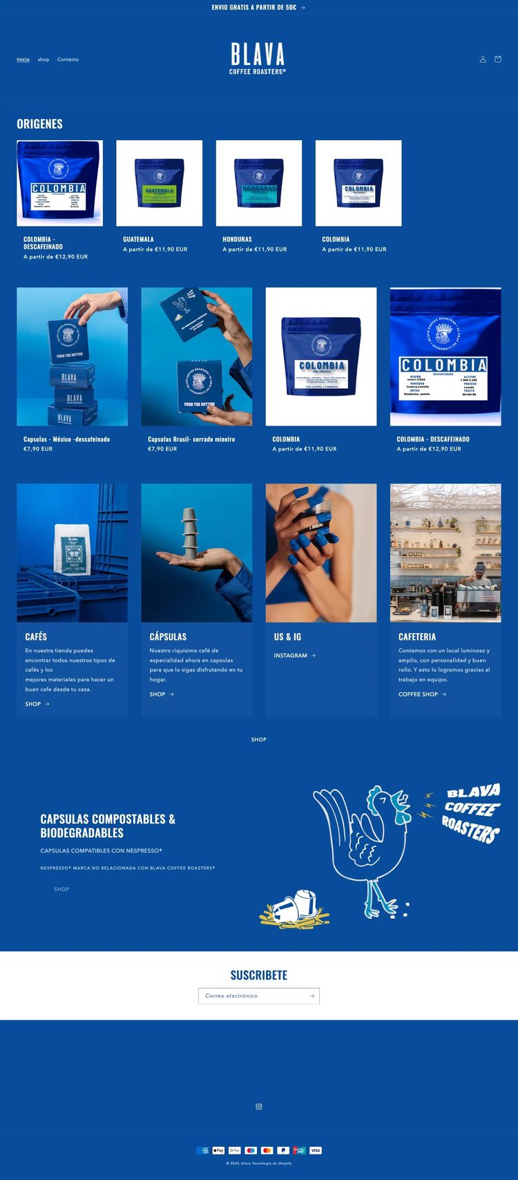 Screenshot 2 of Blava (Example Shopify Coffee Shop/Café Website)