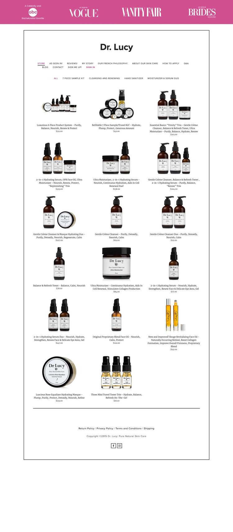 Screenshot 2 of Dr. Lucy (Example Squarespace Beauty Products Website)