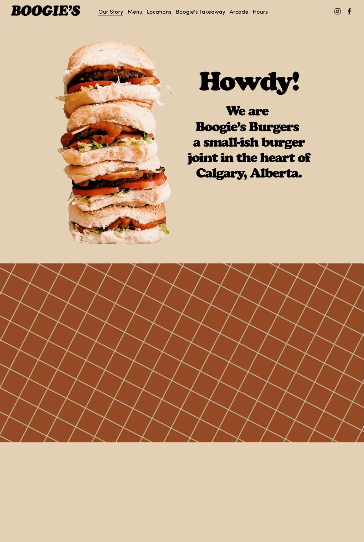 Screenshot 2 of Boogie's Burgers (Example Squarespace Restaurant Website)