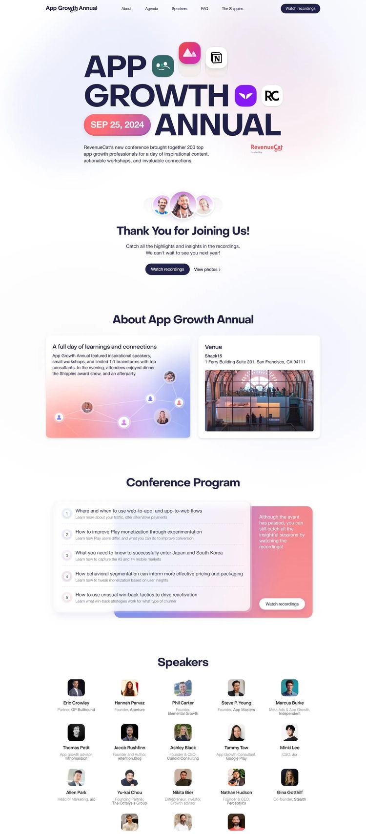 Screenshot 2 of App Growth Annual (Example Next.js Conference Website)
