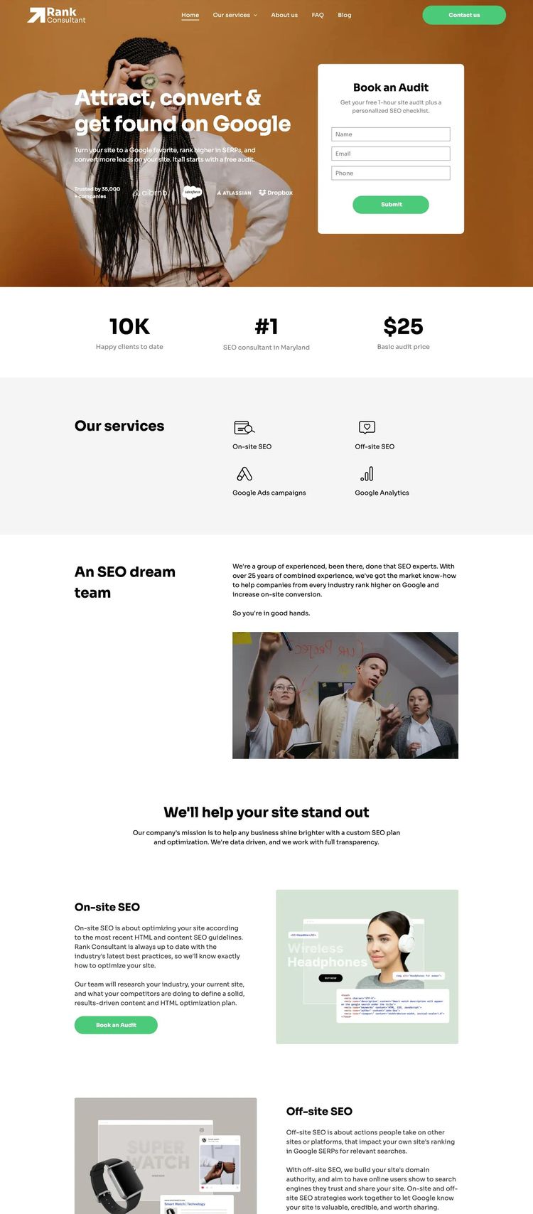 Screenshot 1 of Seo Consultant Landing Page Template