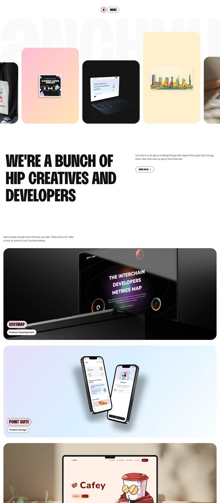 Screenshot 2 of Anchuu (Example Framer Design Agency/Studio Website)