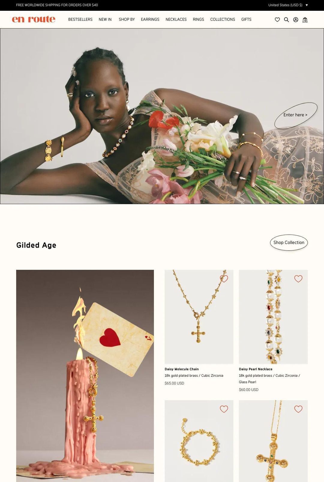 Screenshot 1 of En Route Jewelry (Example Shopify Jewelry Website)