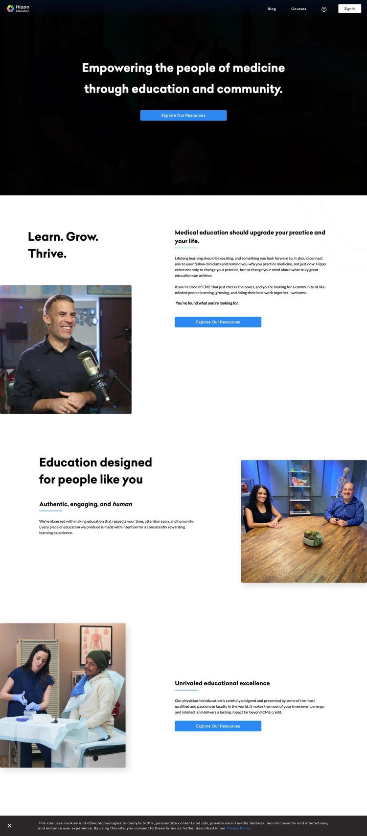 Screenshot 2 of Hippo (Example Squarespace Educational Institution Website)