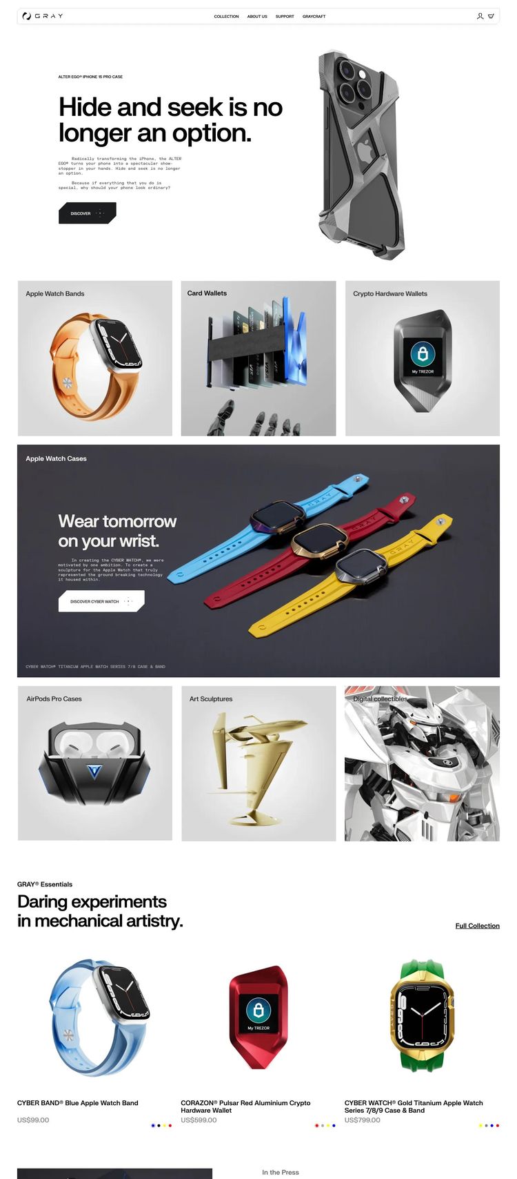 Screenshot 2 of GRAY (Example Shopify Accessories Website)