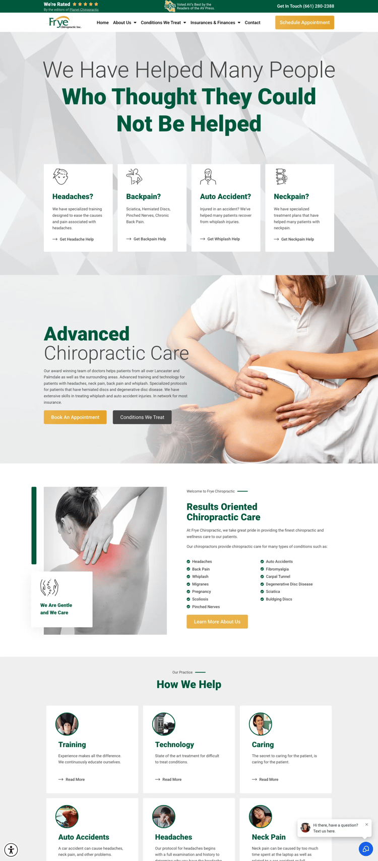 Screenshot 2 of Frye Chiropractic (Example WordPress Chiropractor Website)