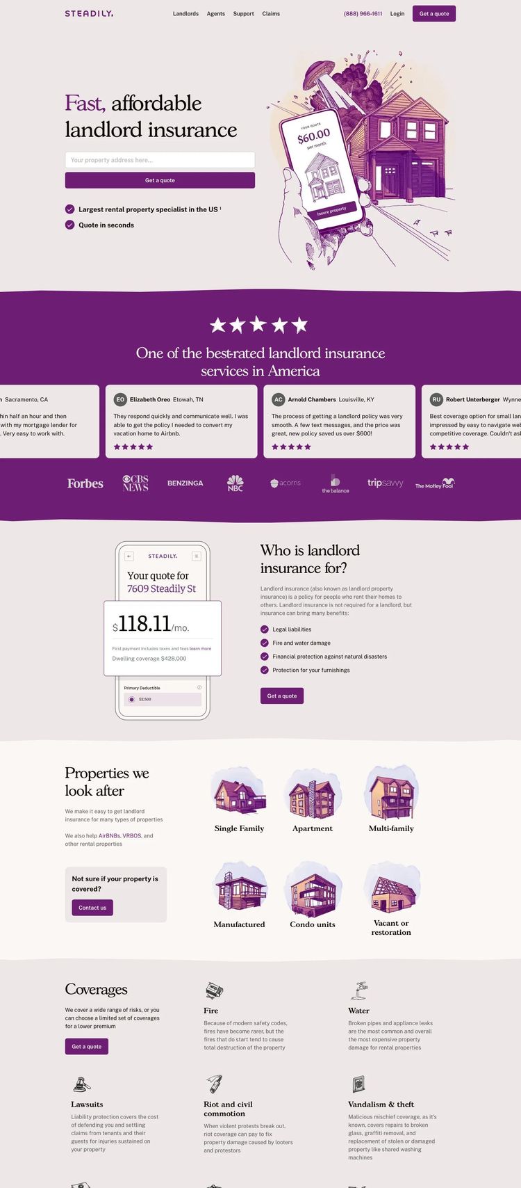 Screenshot 2 of Steadily (Example Squarespace Insurance Agent Website)