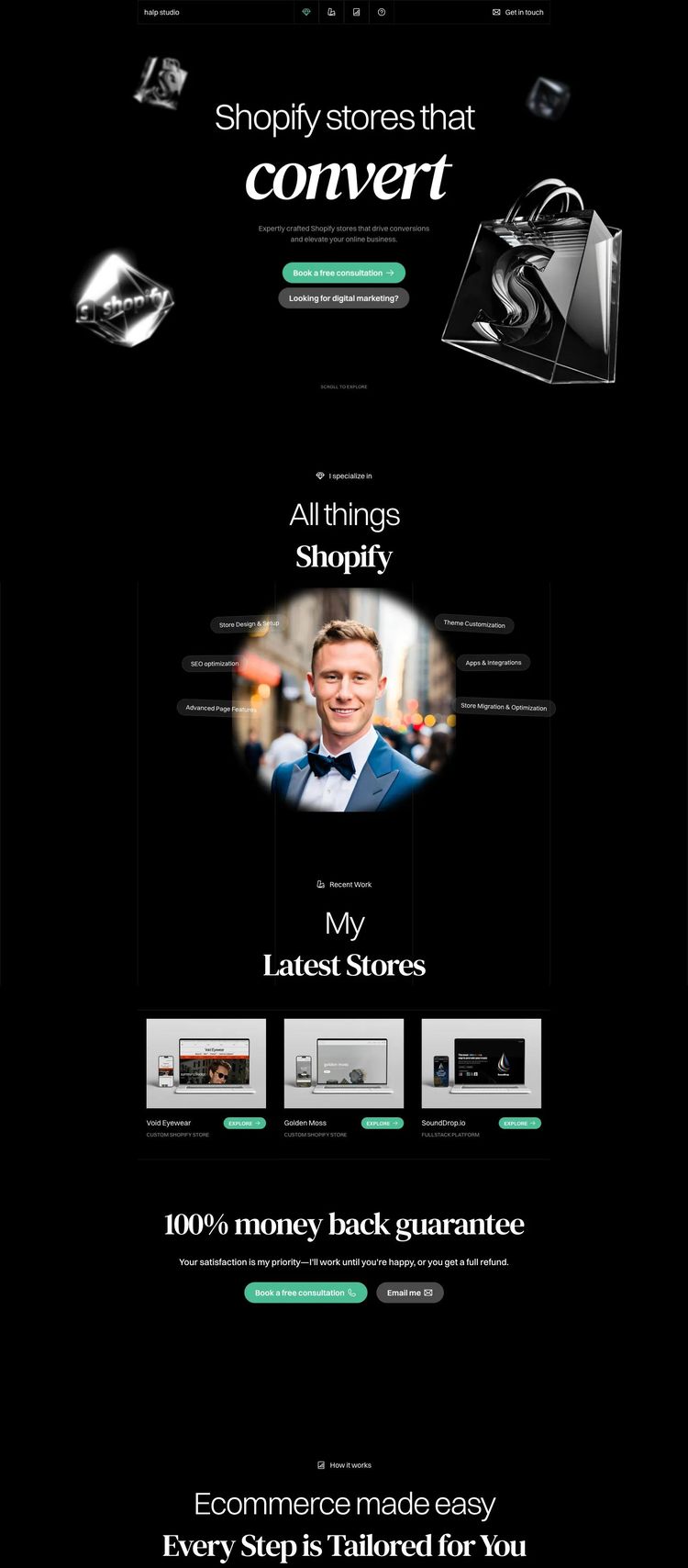 Screenshot 2 of Halp Studio (Example Framer Design Agency/Studio Website)