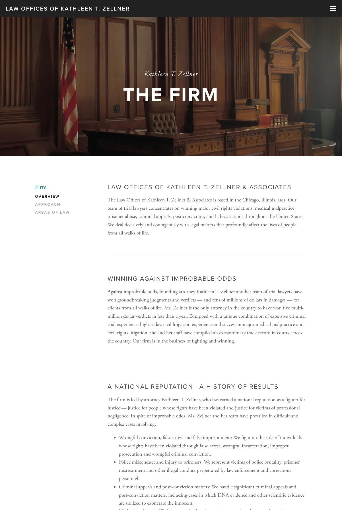 Screenshot 2 of Law Offices of Kathleen T. Zellner & Associates (Example Squarespace Law Firm Website)
