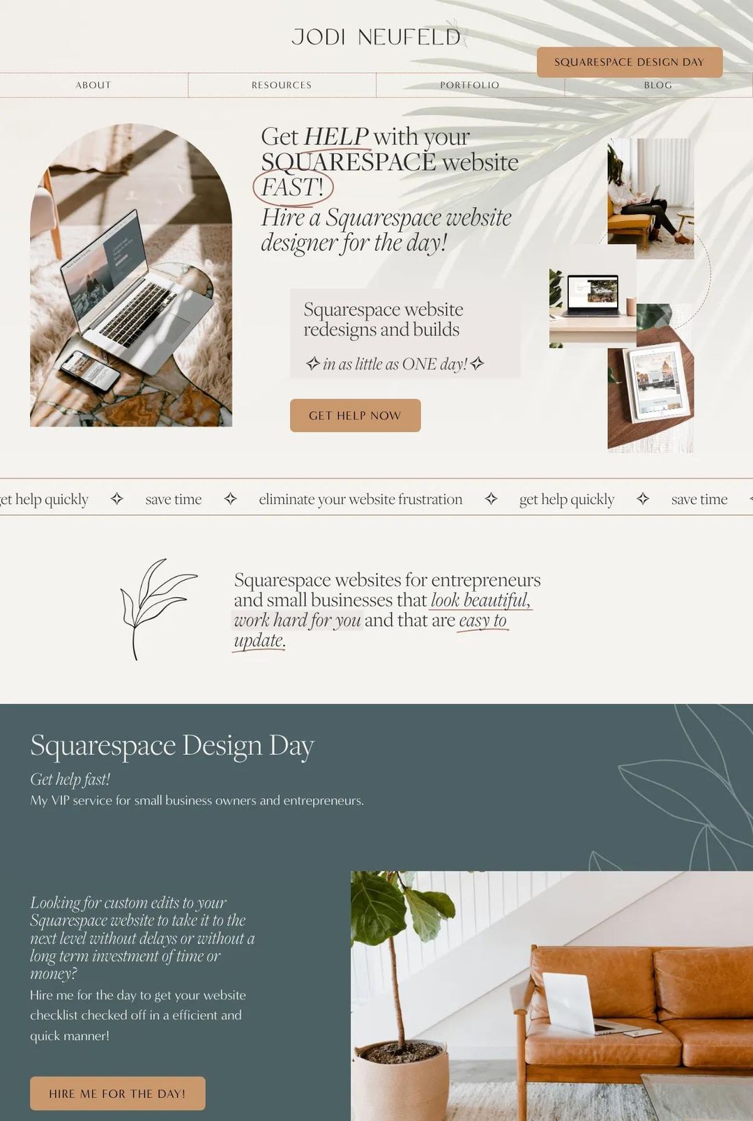Screenshot 1 of Jodi Neufeld Design (Example Squarespace Portfolio Website)