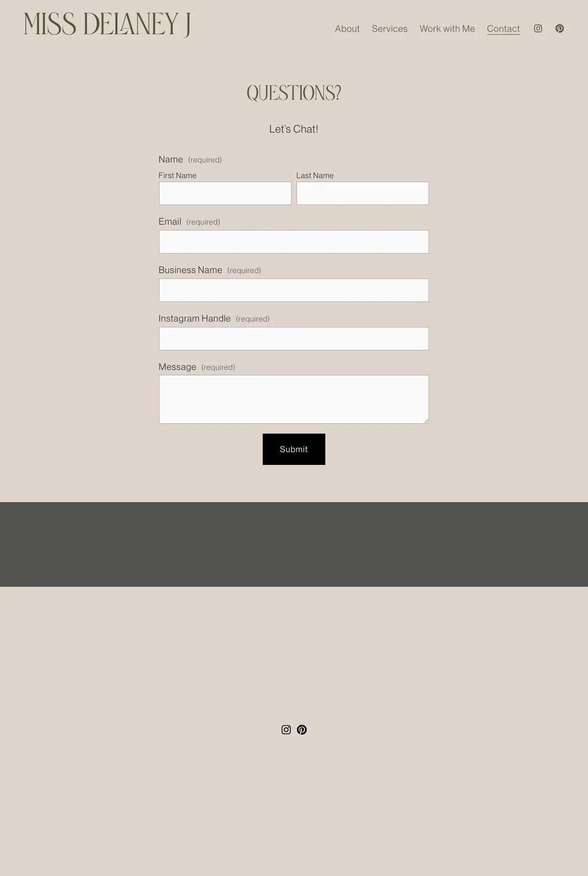 Screenshot 3 of Miss Delaney J (Example Squarespace Virtual Assistant Website)