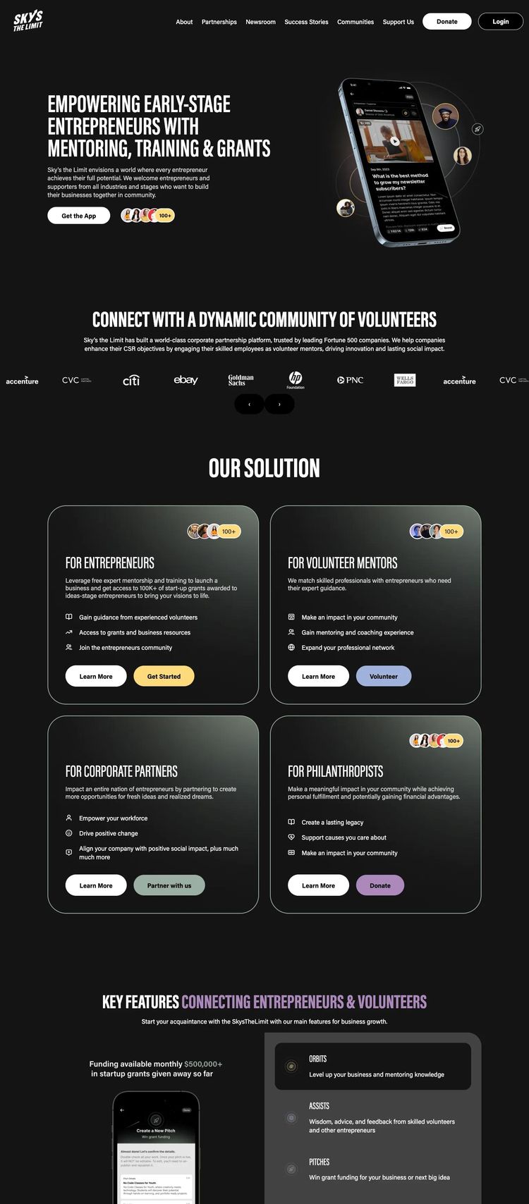 Screenshot 2 of Sky's the Limit (Example undefined Nonprofit Organization Website)