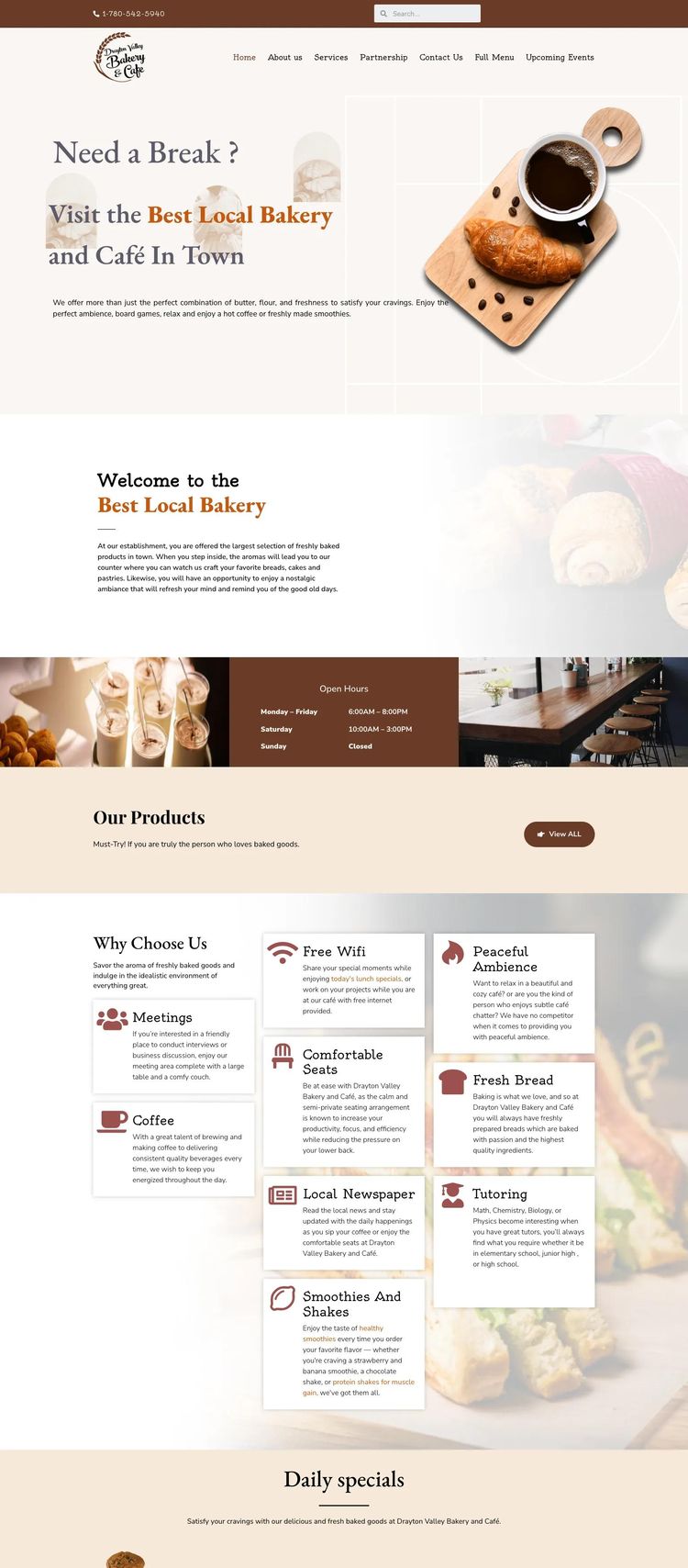 Screenshot 2 of Drayton Valley Bakery (Example WordPress Bakery Website)