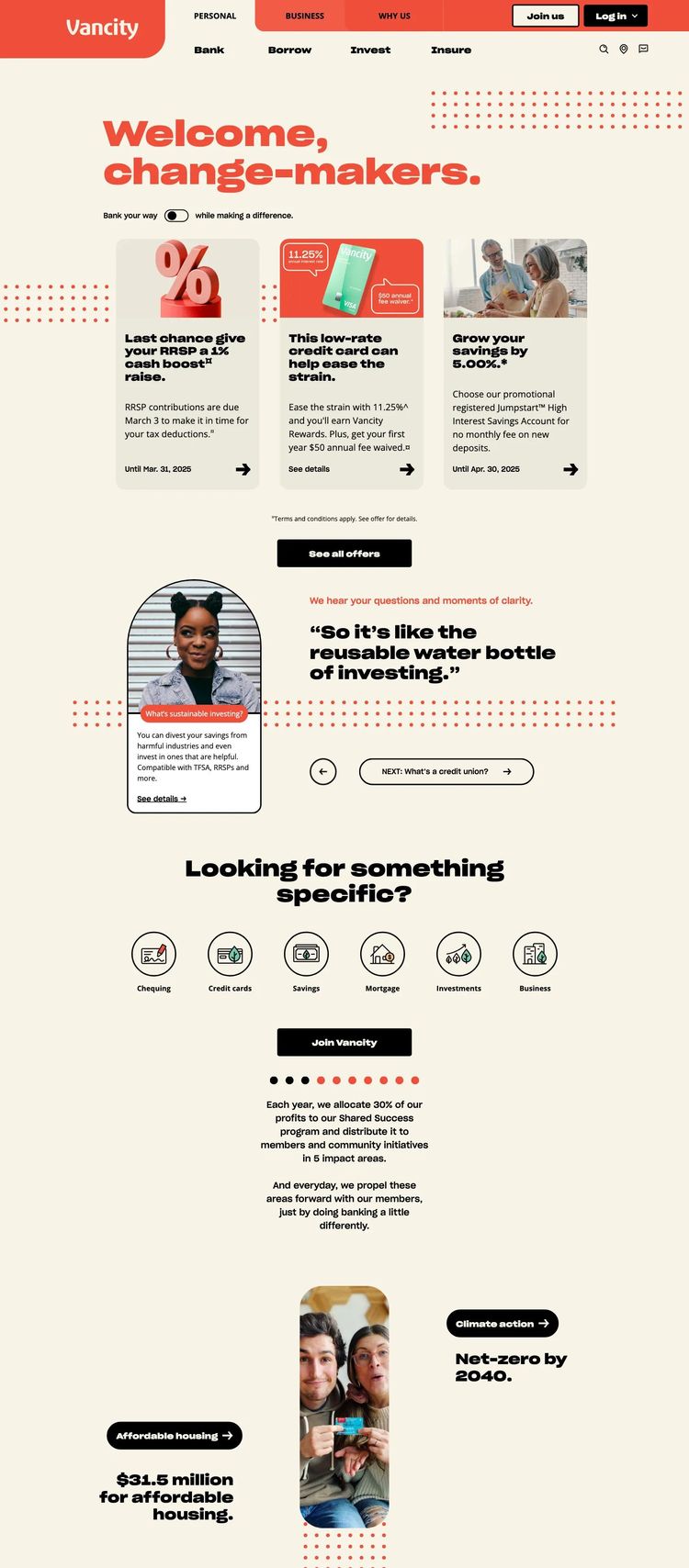 Screenshot 2 of Vancity (Example undefined Financial Advisor Website)