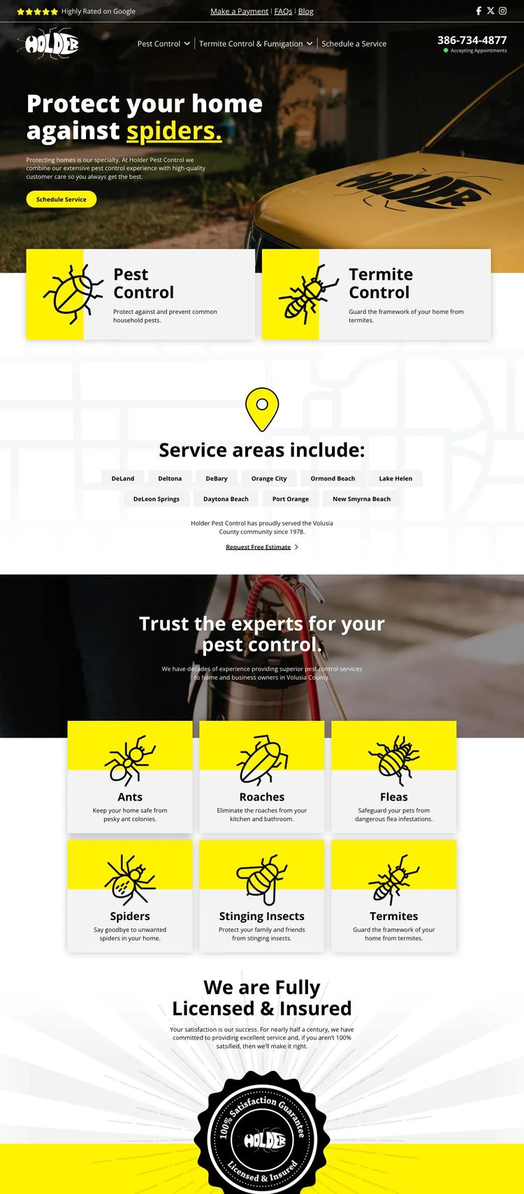 Screenshot 2 of Holder Pest Control (Example WordPress Pest Control Website)