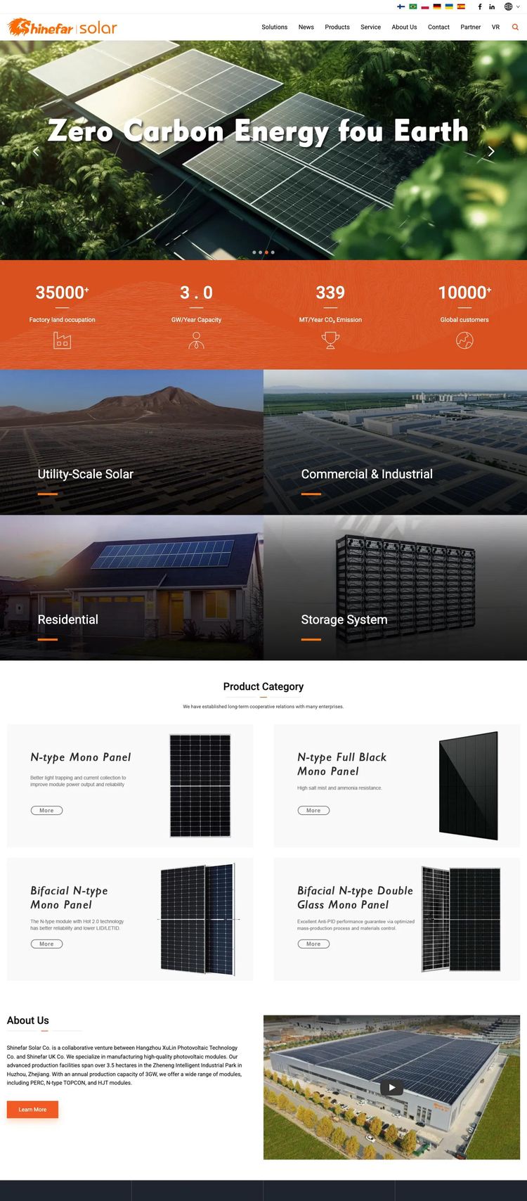 Screenshot 2 of Shinefar Solar (Example undefined Solar Website)