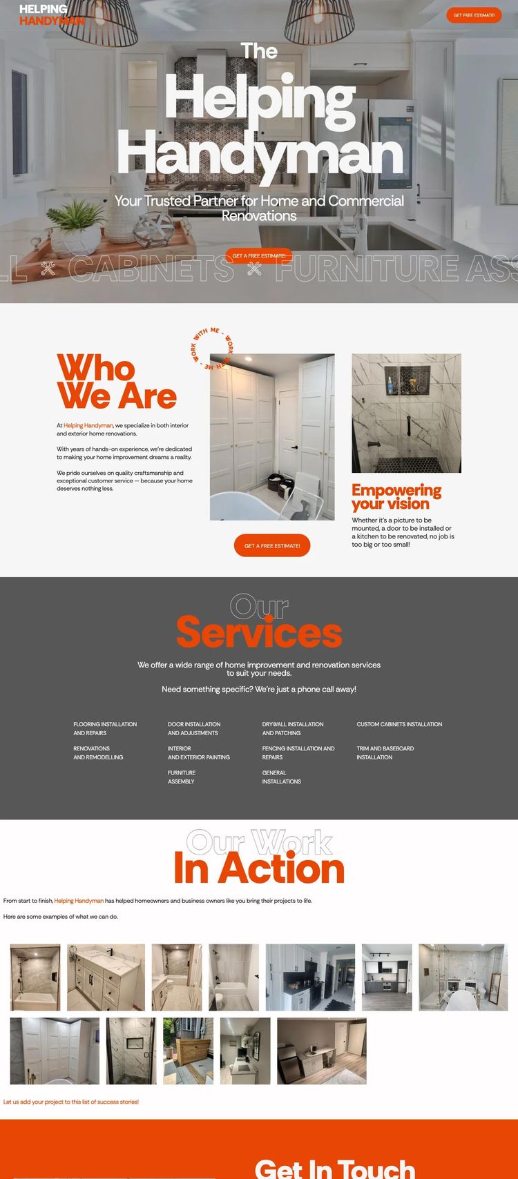 Screenshot 2 of Helping Handyman (Example WordPress Handyman Website)
