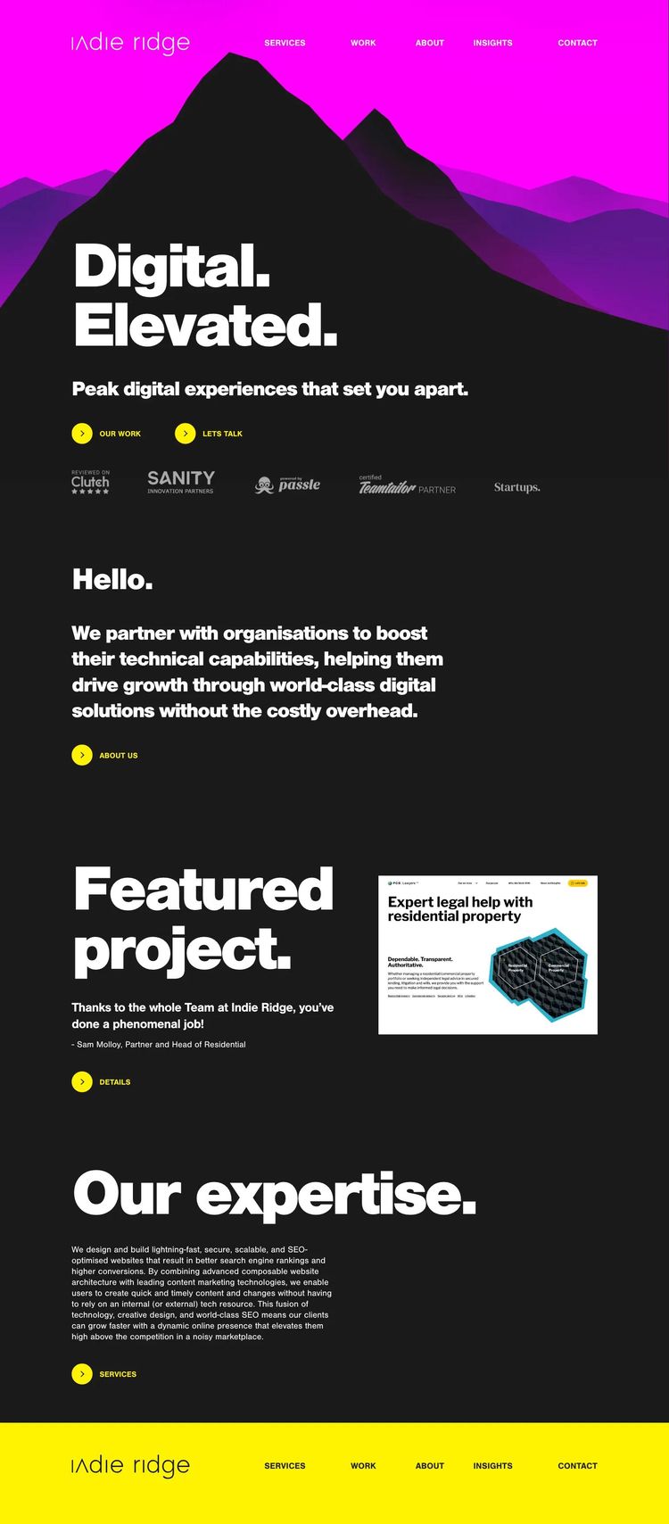 Screenshot 2 of Indie Ridge (Example Gatsby Design Agency/Studio Website)