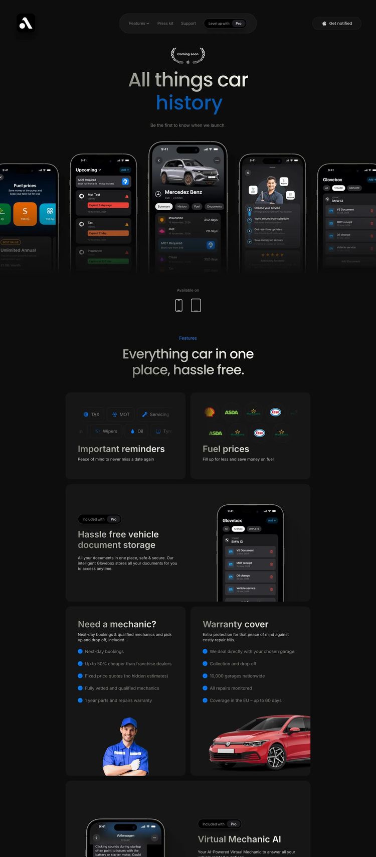 Screenshot 2 of Allmo (Example Framer Automotive Website)