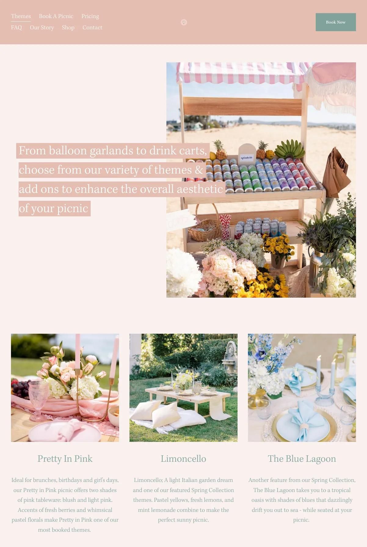 Screenshot 2 of The Beach Picnic Company (Example Squarespace Ecommerce Website)