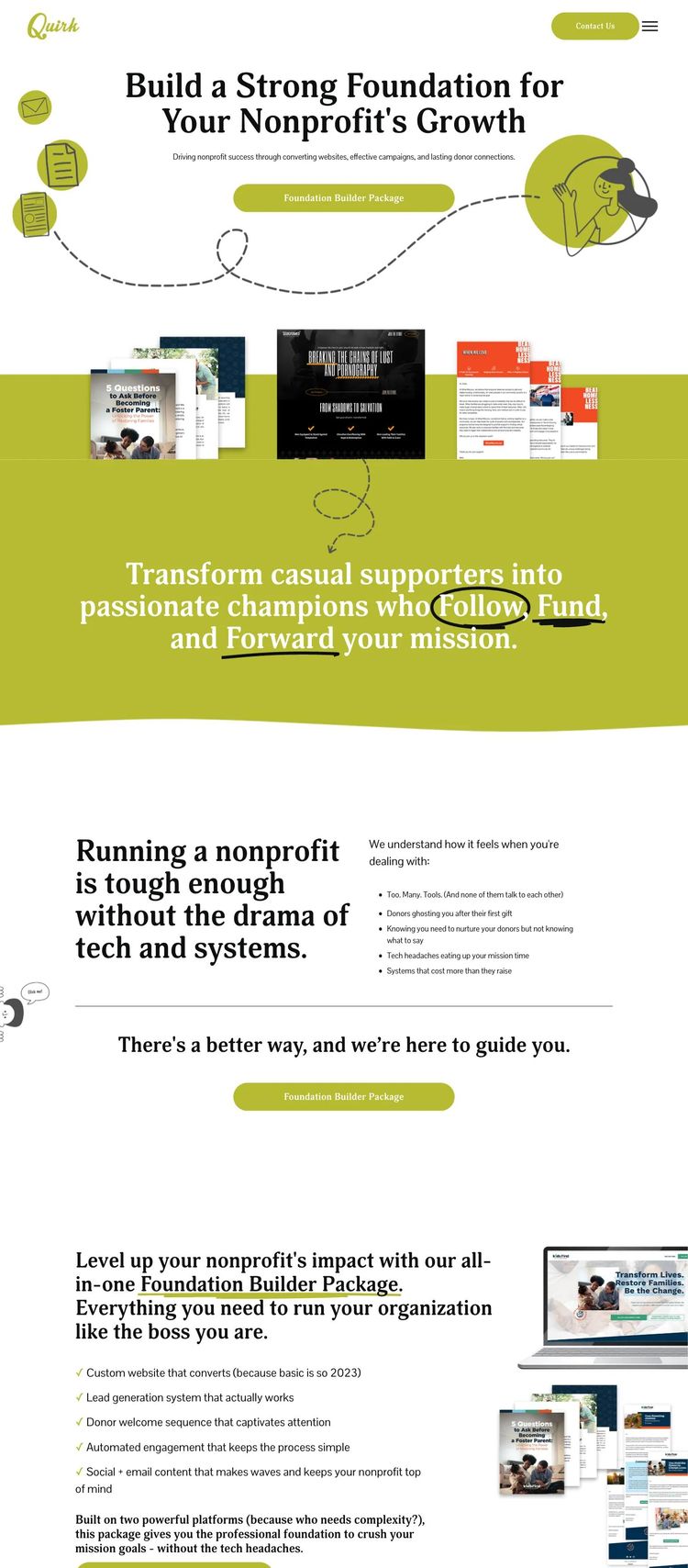 Screenshot 2 of Quirk Guide (Example Squarespace Nonprofit Organization Website)