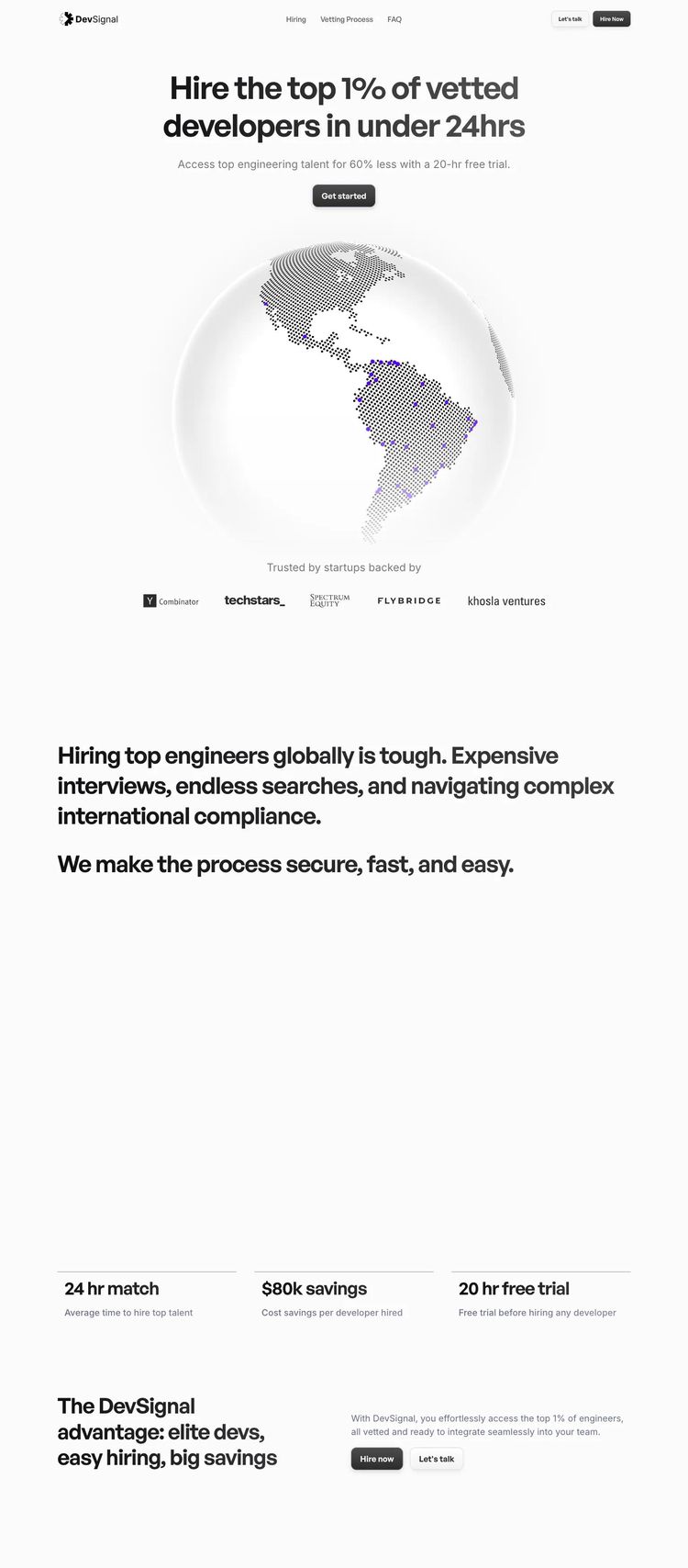 Screenshot 2 of DevSignal (Example Framer IT Services Website)