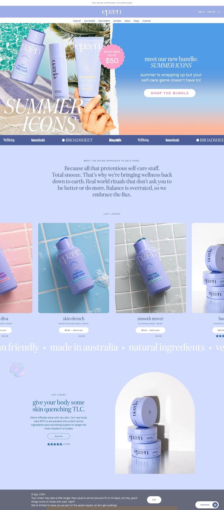 Screenshot 2 of Epzen (Example Shopify Beauty Products Website)