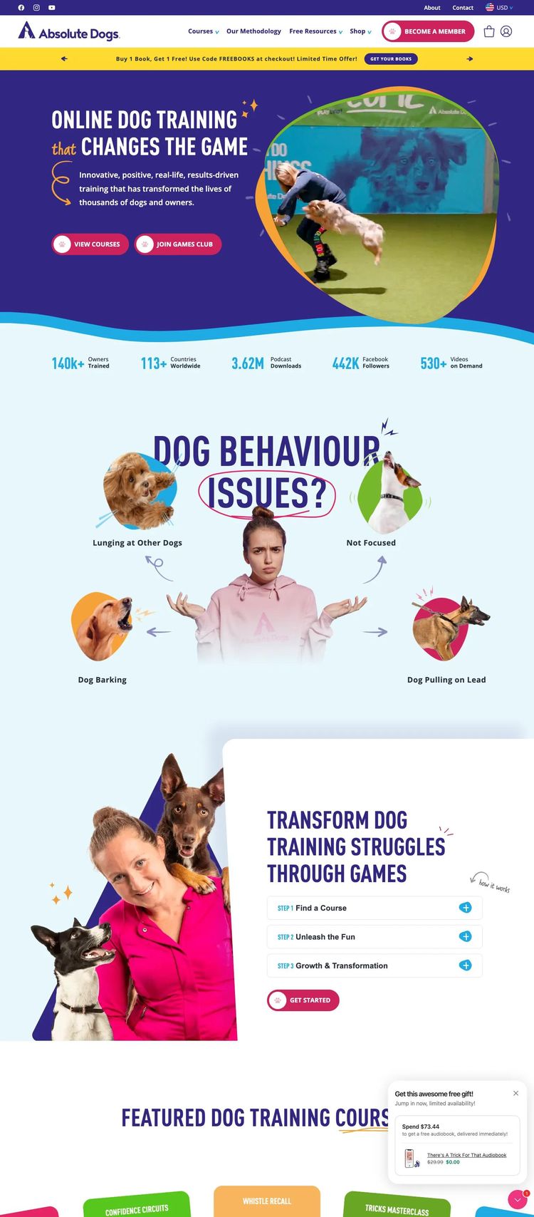 Screenshot 2 of Absolute Dogs (Example Shopify Pet Services Website)