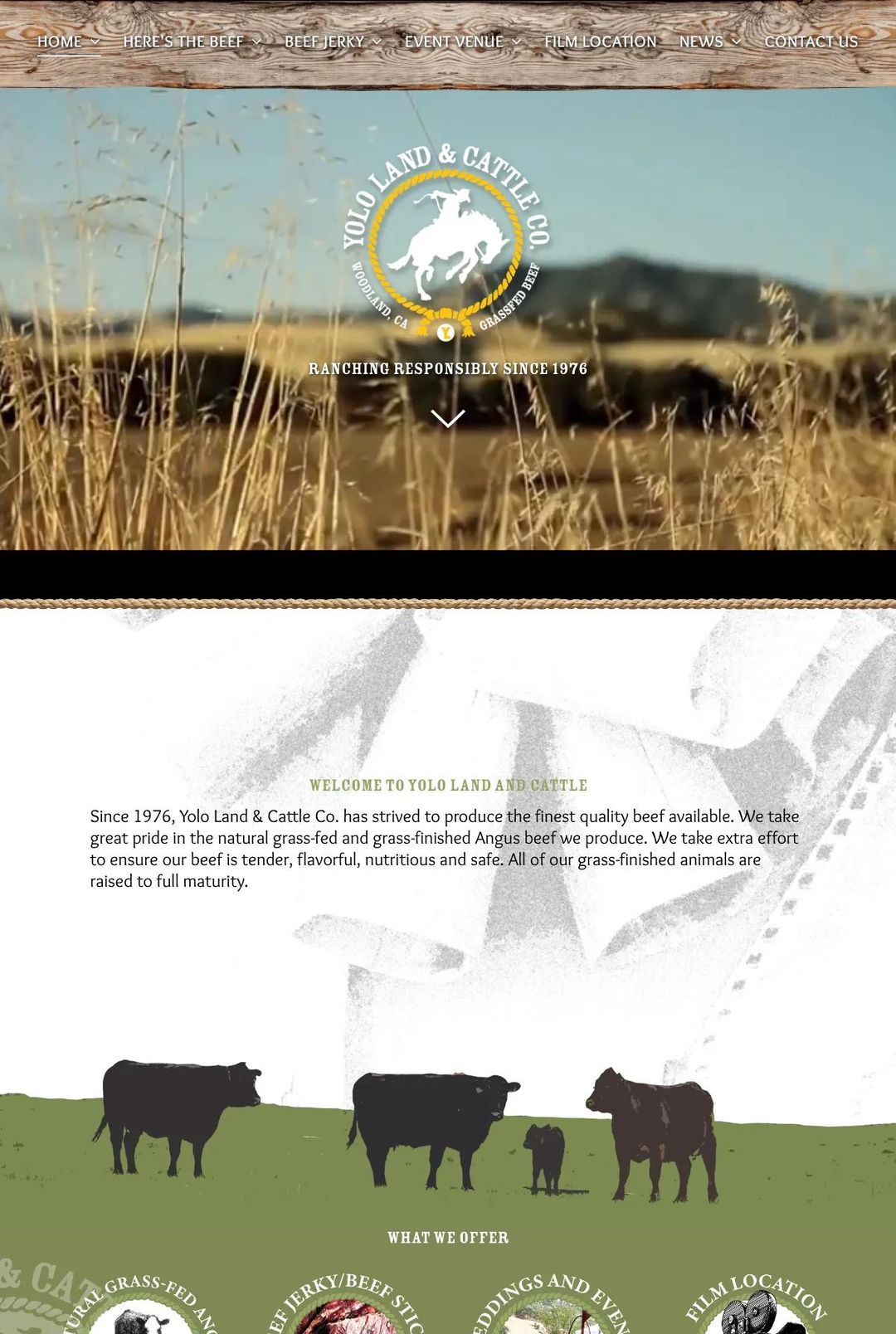 Screenshot 1 of Yolo Land & Cattle Co. (Example Duda Website)