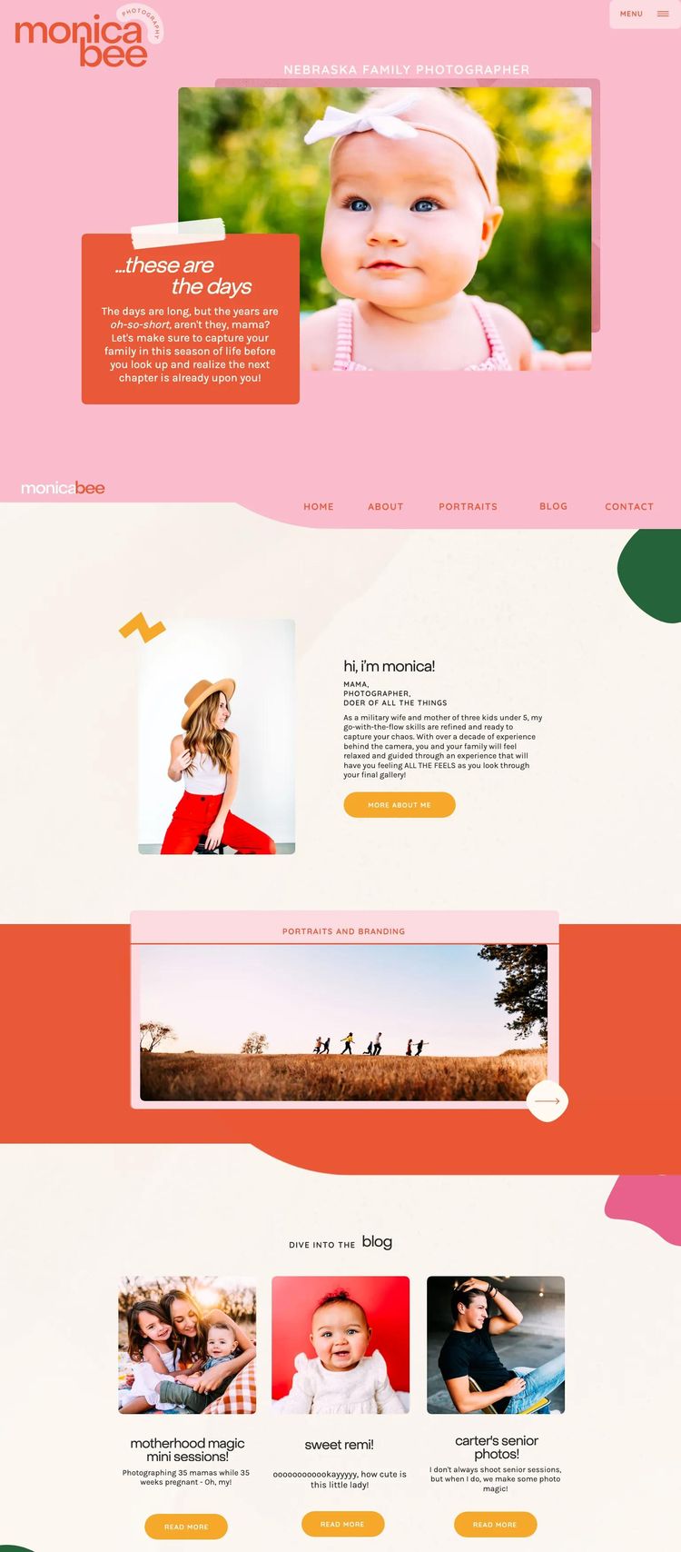 Screenshot 2 of Monica Bee Photography (Example undefined Photography Website)