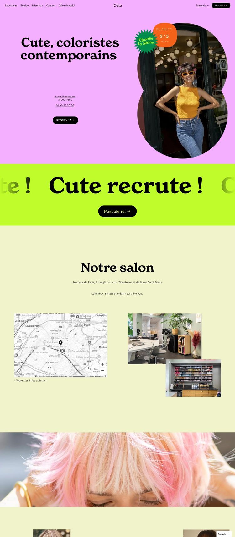 Screenshot 2 of Cute (Example Squarespace Beauty Salon Website)