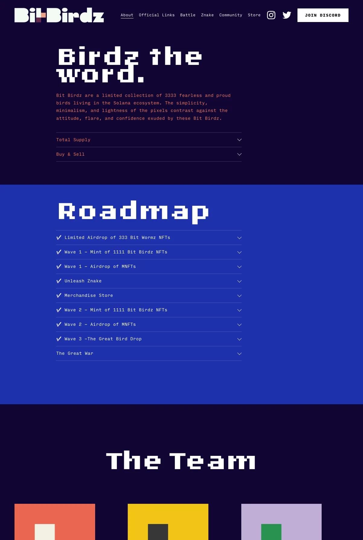 Screenshot 2 of Bit Birdz (Example Squarespace Ecommerce Website)