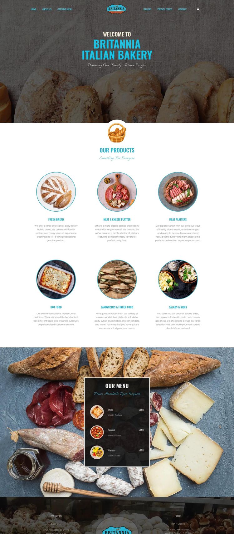 Screenshot 2 of Britannia Bakery (Example WordPress Bakery Website)