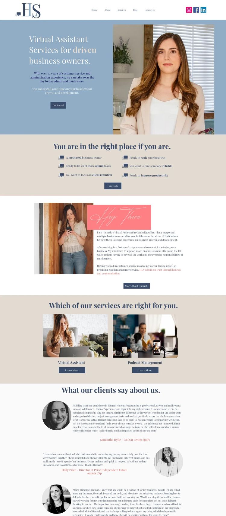 Screenshot 2 of HLS VA Services (Example Wix Virtual Assistant Website)