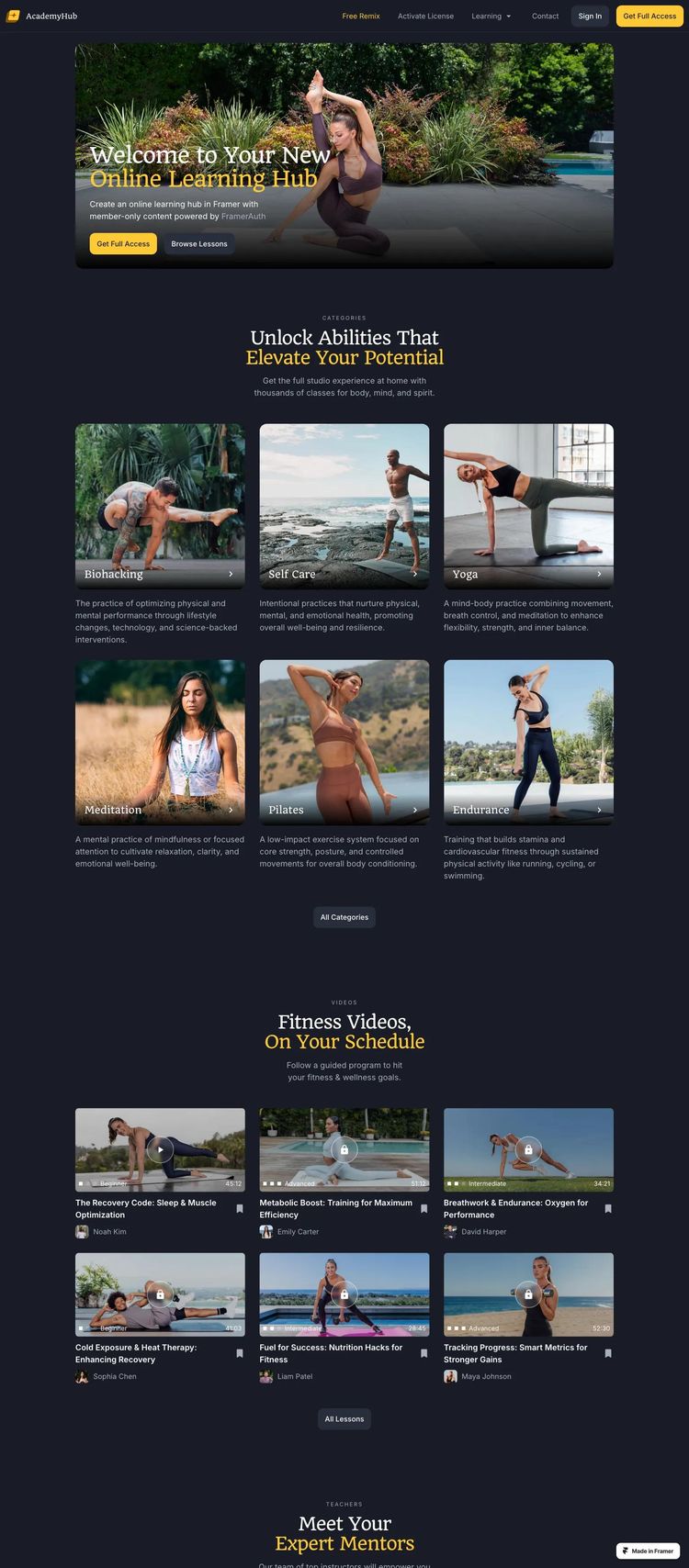 Screenshot 1 of Academy Hub Template