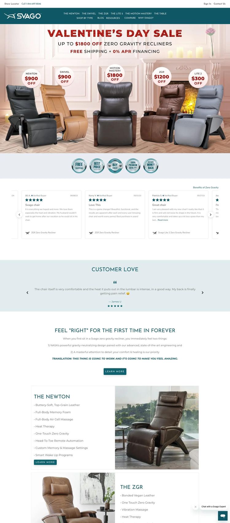 Screenshot 2 of Svago (Example Shopify Furniture Website)