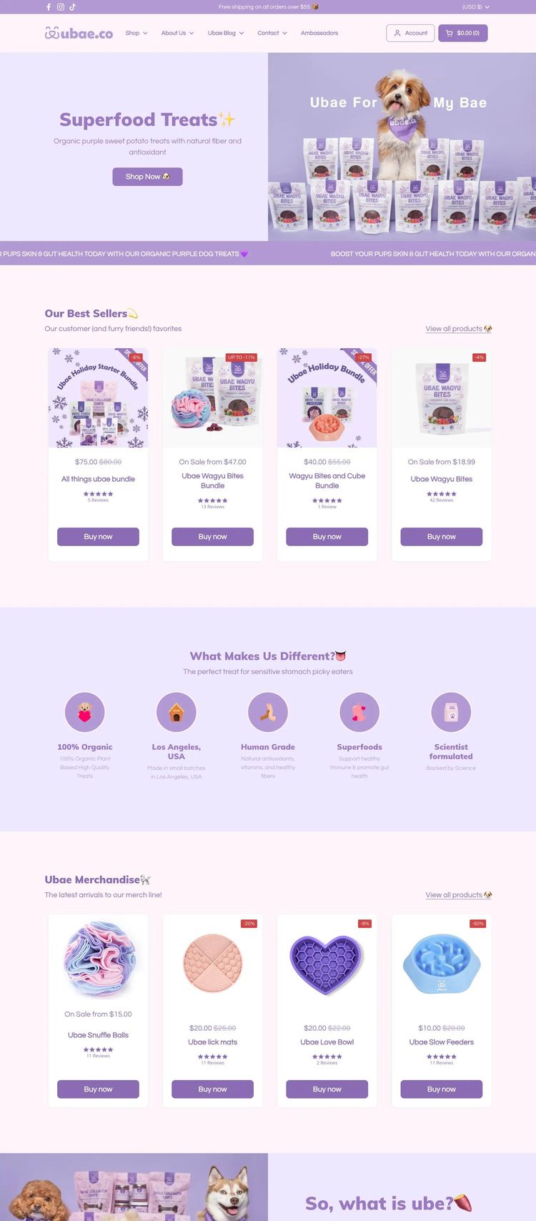 Screenshot 2 of Ubae (Example Shopify Pet Website)
