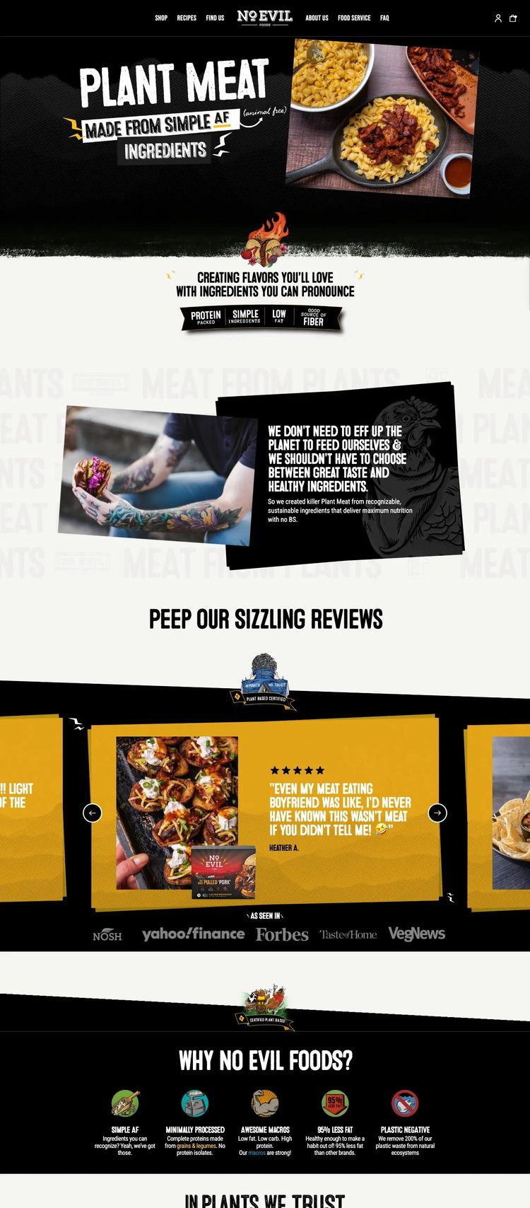 Screenshot 2 of No Evil Foods (Example Shopify Food and Beverage Website)
